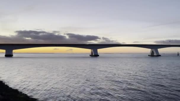 Sunrise Zeeland Bridge Pays Bas — Video
