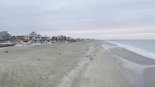 Praia Scheveningen Noite — Vídeo de Stock