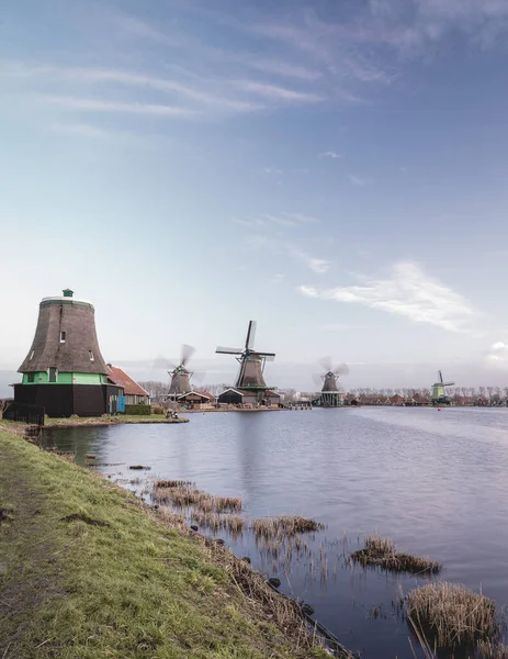 Večer Zaanse Schans Zaandam Nizozemsko Januari 2021 — Stock fotografie