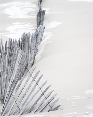 Hollanda 'nın Kijkduin plajında soğuk kum tepeleri.