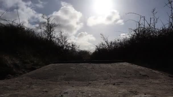 Timelapse Bewolkte Dag Bij Bunkers Ouddorp Nederland — Stockvideo