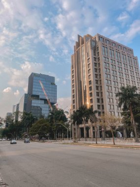 Finansal bölge Faria Lima 'daki modern binalar. Sao Paulo, Brezilya. 11 Ekim 2025