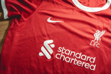 2023 / 2024 tarihli Liverpool ev forması. 12 Ekim 2025. Sao Paulo, Brezilya.