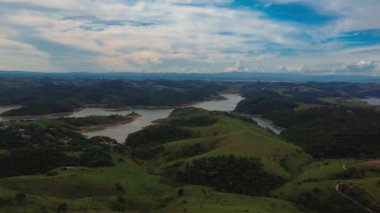 Brezilya 'nın Sao Paulo eyaletindeki Santa Branca, Kırsal ve Tarla manzarası.