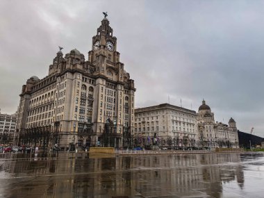 Februari 11, Liverpool, UK. Royal Liver building, at the waterfront of Liverpool.