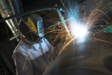 Kaynak, fabrika, Emanet, üretim, sanayi, maske, emek, endüstriyel malzemeler