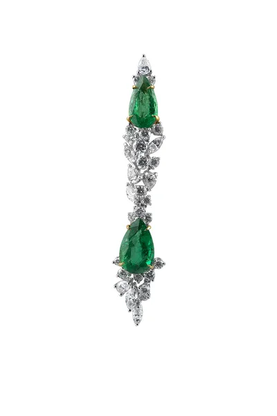 Ékszer, gyémánt, smaragd — Stock Fotó