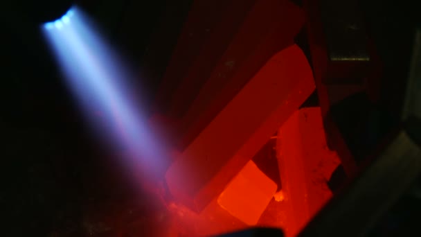 溶接機鉄と火の部分で溶存酸素 — ストック動画