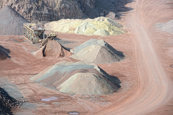 stone crusher in a quarry. mining industry.