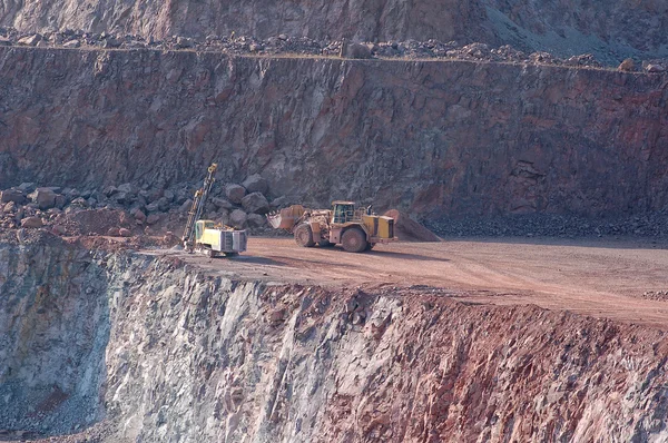 Taladro Excavadora Una Mina Cantera Vista Aérea Industria Minera — Foto de Stock