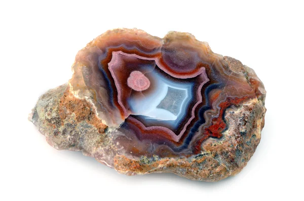 Red blue banded agate stone — Stock Photo, Image