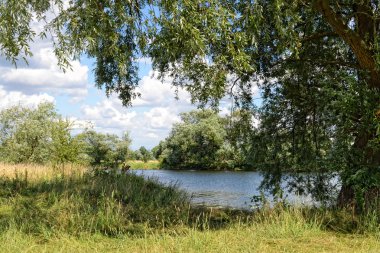 Havel river adlı yaz saati (Brandenburg, Almanya).