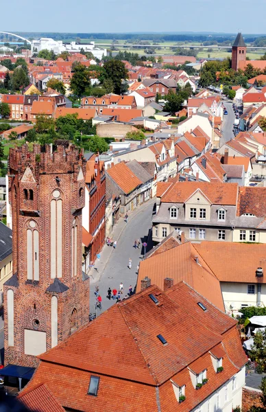 Αστικό τοπίο της Tangermunde (Σαξονία-Άνχαλτ, Γερμανία) με παλιά πόλη — Φωτογραφία Αρχείου