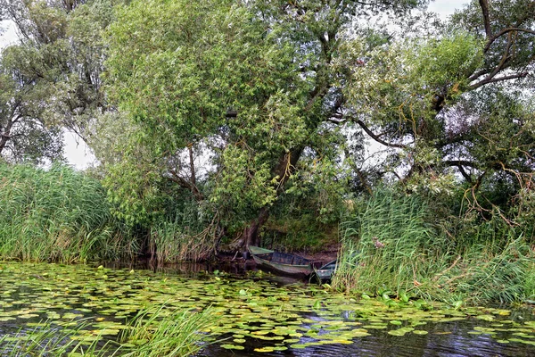 Havel rivier (Brandenburg, Duitsland). boten op de wal — Stockfoto