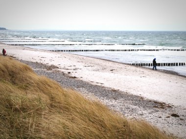 Fırtınalı hava ile hiddensee Isle Beach