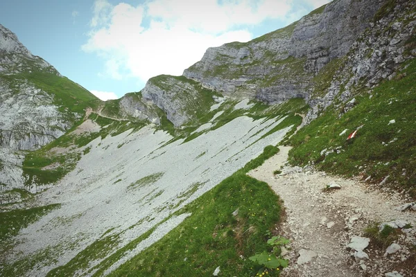 Wandern Rofan Mountain Aeria Tirol Österreich Retro Retusche Des Bildes — Stockfoto