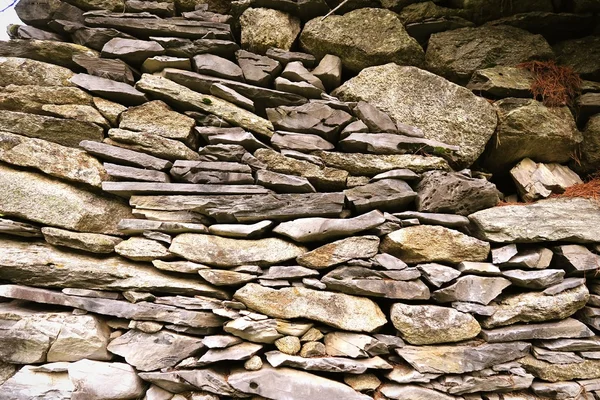 traditional stone wall of European alps