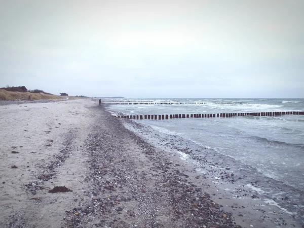 Plaży wyspę hiddensee sztormowej pogody — Zdjęcie stockowe