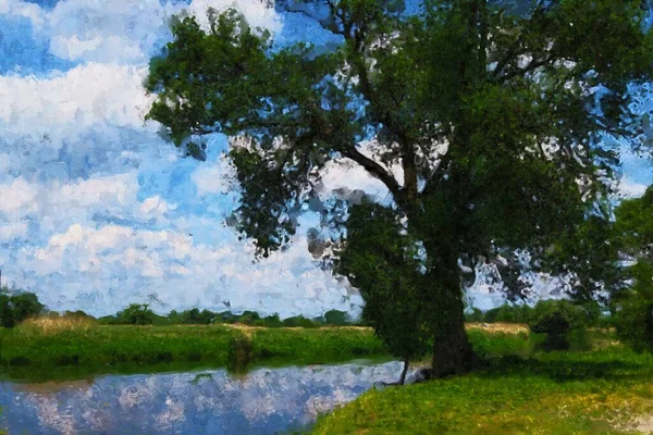 夏季的哈维尔河风景画 勃兰登堡州 — 图库照片