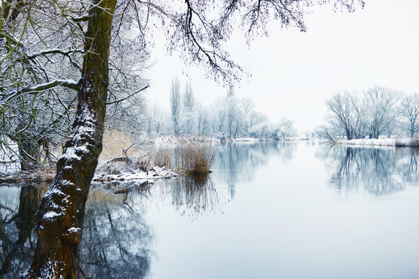 Зимний пейзаж на реке Гавел (Германия)
)