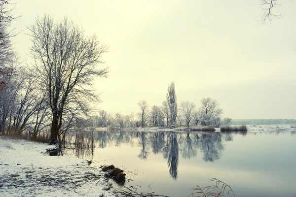 Zimní krajina na řece Havel (Německo) — Stock fotografie