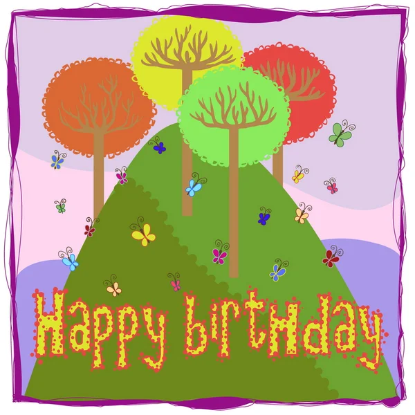 Carte d'illustration avec anniversaire — Image vectorielle