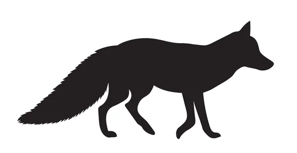 Векторный чёрный силуэт Fox — стоковый вектор