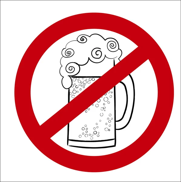 Image sign of the prohibition of beer — Stock Vector