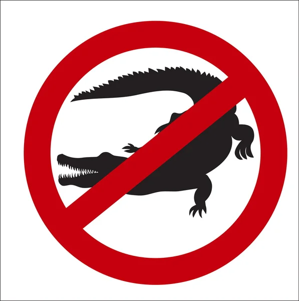 Image sign of the prohibition of crocodiles — Stock Vector