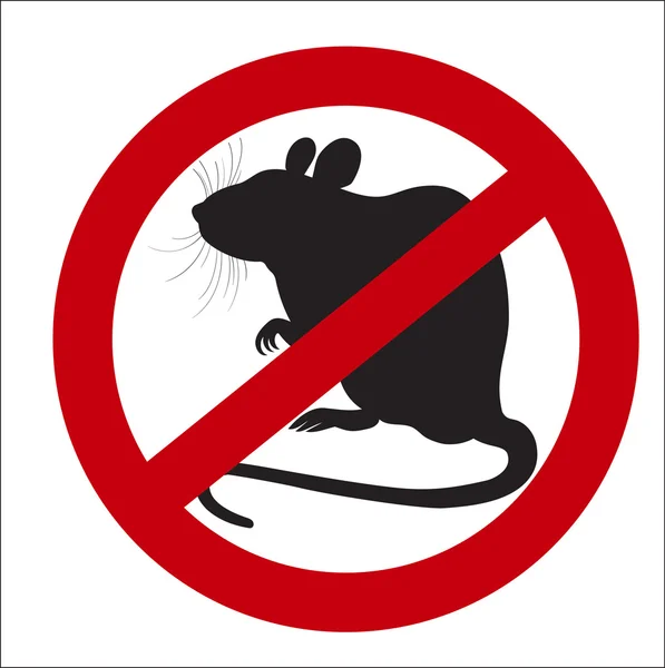 Image sign of the ban rats — Stock Vector