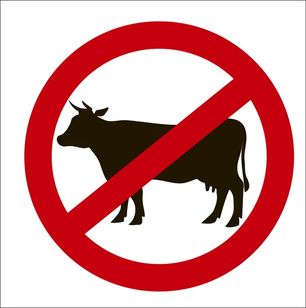Obraz znaku zakazu krów — Wektor stockowy