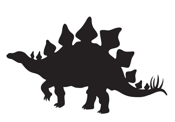 Bild der Silhouette eines Stegosaurus — Stockvektor