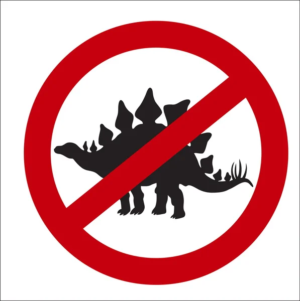 Image sign of the prohibition of the dinosaurs — Stock Vector