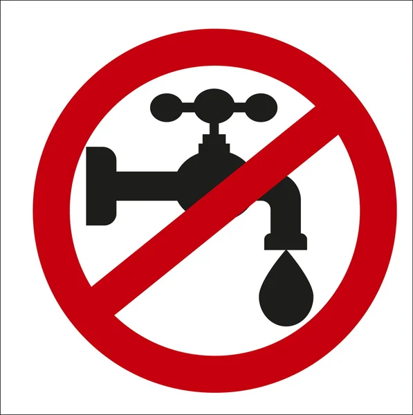 Image sign of the ban on the tap water — Stock Vector