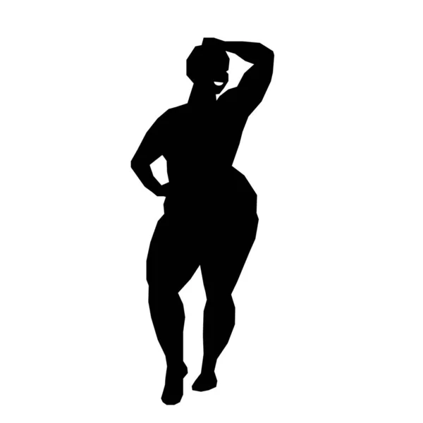 Digitale Silhouette Einer Frau Größe — Stockvektor