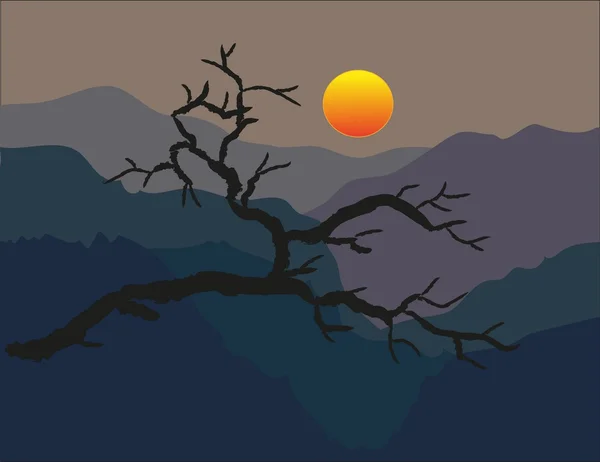 Puesta de sol — Vector de stock