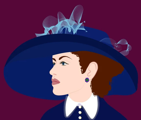 Flicka i blå hatt — Stock vektor