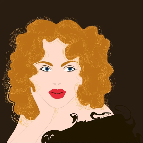 Curly girl — Stock Vector