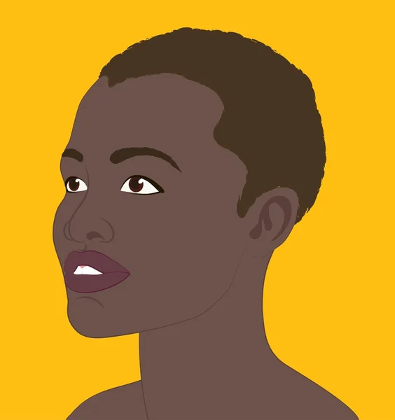 Noir fille sur un safran fond — Image vectorielle