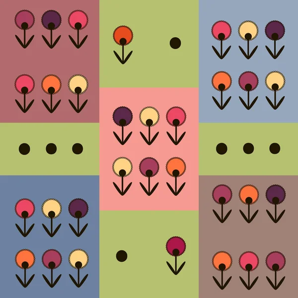 Seamless background dandelions in retro colors