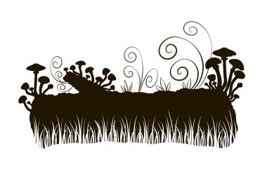 bir günlüğü, çim üzerinde muhteşem bir mantar silüeti