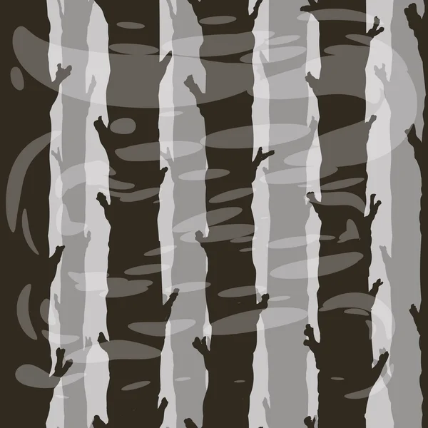 Seamless tree trunks in patchy fog — Stock Vector
