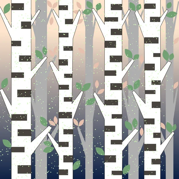 Seamless birch forest at dawn — Stock Illustration Seamless birch forest at dawn Royalty Free Stock Vectors