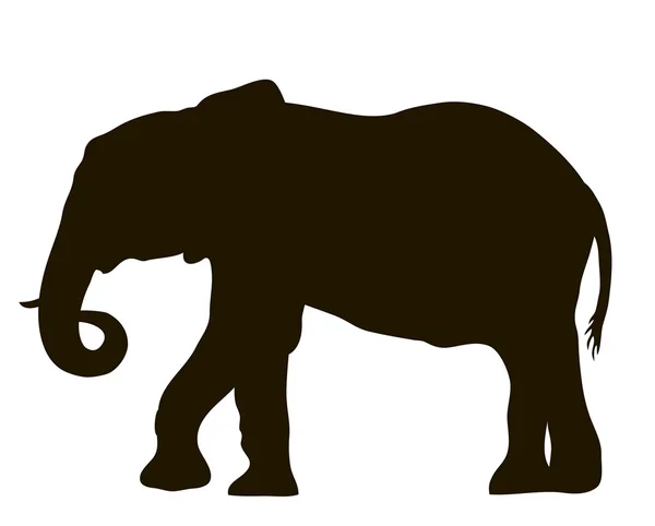 Векторный силуэт движущегося слона — стоковый вектор