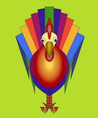 illüstrasyon parlak geometrik horoz