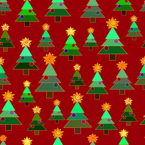 Fondo sin costuras árbol de Navidad sobre un fondo brillante — Vector de stock