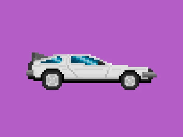 Pixel Art Style Retro Car — Stock Vector