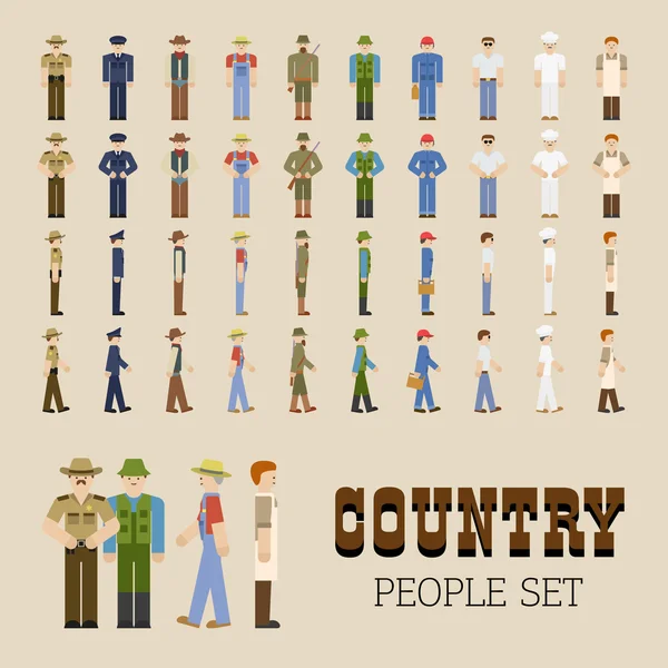 Country People Set — Stock Vector