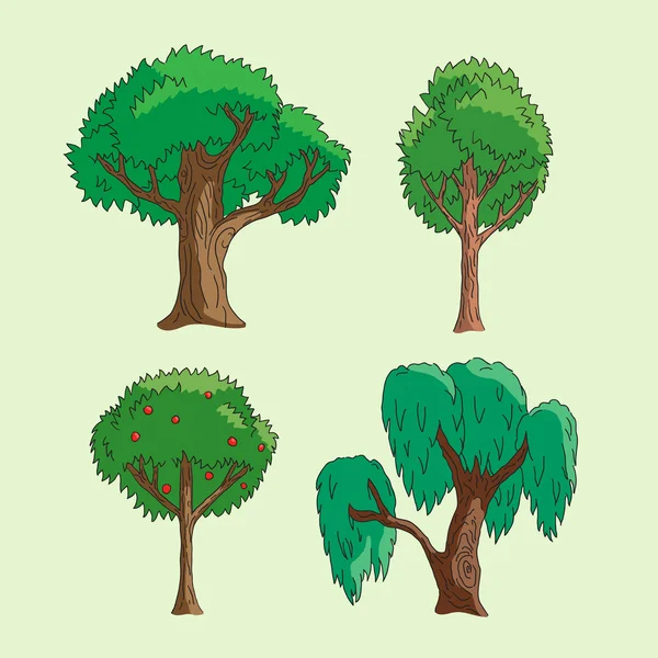 Cartoon Trees — Stock Vector