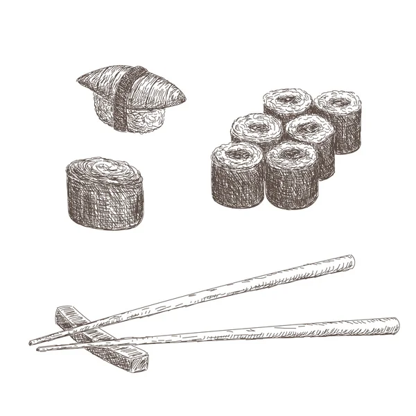 Набор суши — стоковый вектор